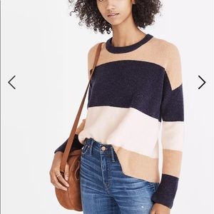 Madewell sycamore colorblock sweater (merino wool, nylon, alpaca blend)